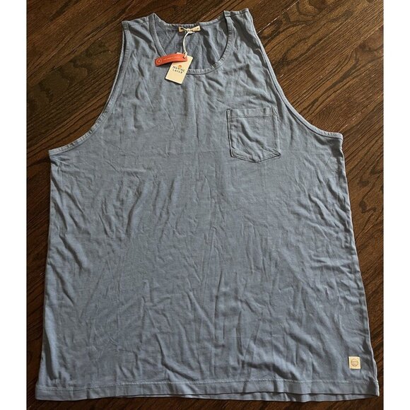 NWT Marine Layer Garment Dyed Signature Tank Top Mens Sz XL Bright Cobalt Blue - Picture 1 of 8